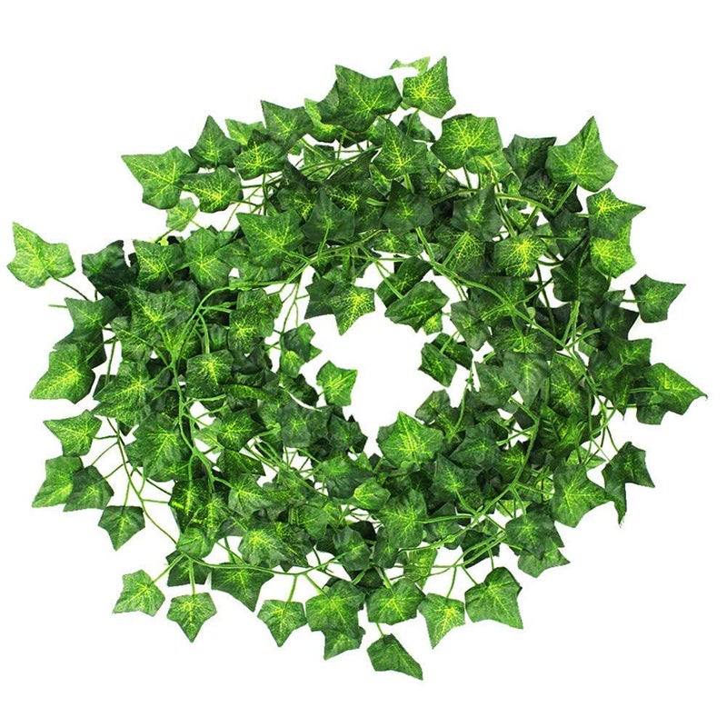 KUPOO 12 Strands 84 Feet Artificial Ivy Leaf Plants Vine Hanging Garland Fake Foliage Flowers for Wedding Party Garden Wall Decoration (Style A) - Image 5
